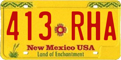 NM license plate 413RHA