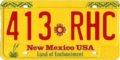 NM license plate 413RHC