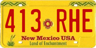 NM license plate 413RHE