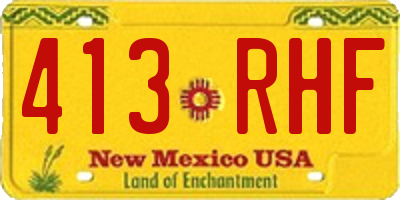 NM license plate 413RHF