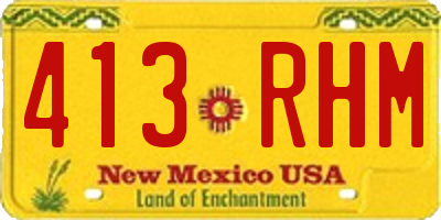 NM license plate 413RHM