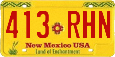 NM license plate 413RHN