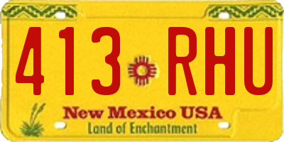 NM license plate 413RHU
