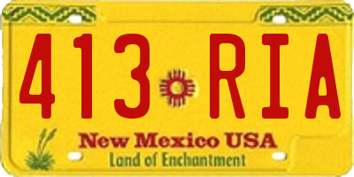 NM license plate 413RIA