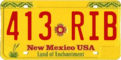 NM license plate 413RIB