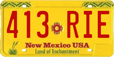 NM license plate 413RIE