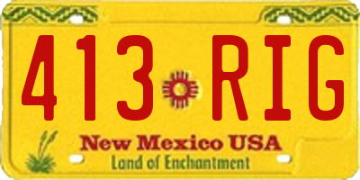 NM license plate 413RIG
