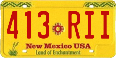 NM license plate 413RII