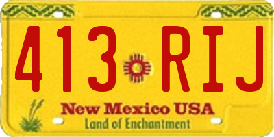 NM license plate 413RIJ