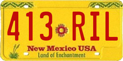 NM license plate 413RIL
