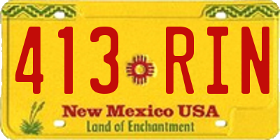 NM license plate 413RIN