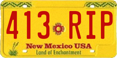 NM license plate 413RIP