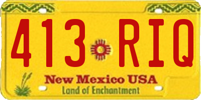 NM license plate 413RIQ