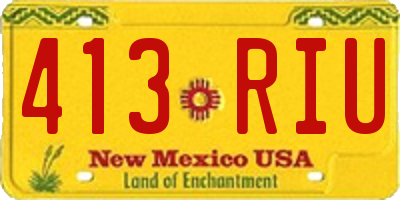 NM license plate 413RIU