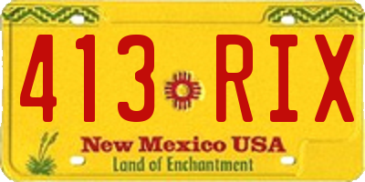 NM license plate 413RIX