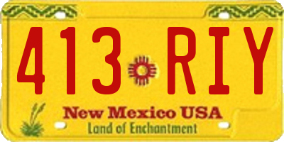 NM license plate 413RIY