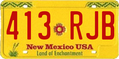 NM license plate 413RJB