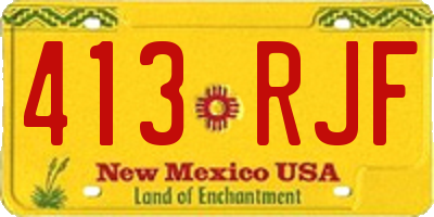 NM license plate 413RJF