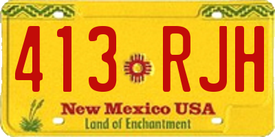 NM license plate 413RJH