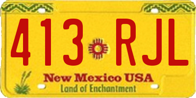 NM license plate 413RJL