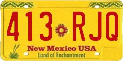 NM license plate 413RJQ