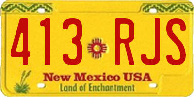 NM license plate 413RJS