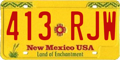 NM license plate 413RJW