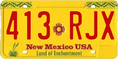 NM license plate 413RJX