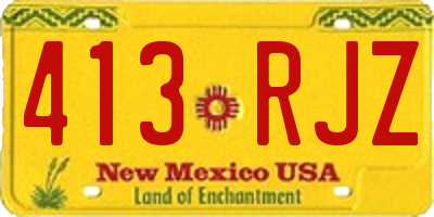 NM license plate 413RJZ