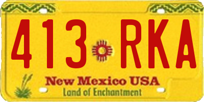 NM license plate 413RKA