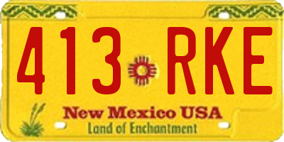 NM license plate 413RKE
