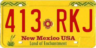 NM license plate 413RKJ