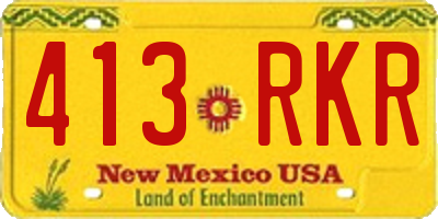 NM license plate 413RKR