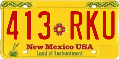 NM license plate 413RKU