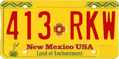 NM license plate 413RKW