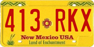 NM license plate 413RKX