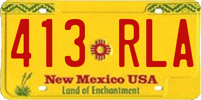 NM license plate 413RLA