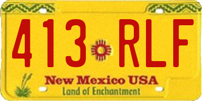NM license plate 413RLF