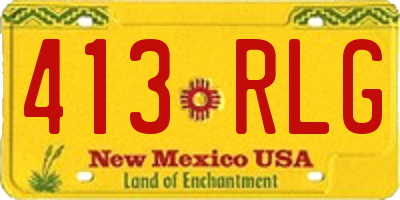 NM license plate 413RLG