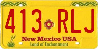 NM license plate 413RLJ