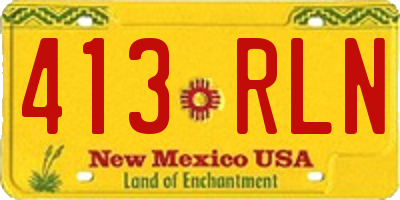 NM license plate 413RLN