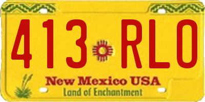 NM license plate 413RLO