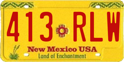 NM license plate 413RLW