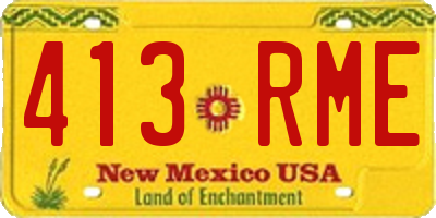 NM license plate 413RME