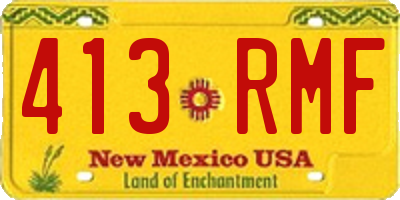 NM license plate 413RMF