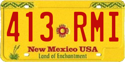 NM license plate 413RMI