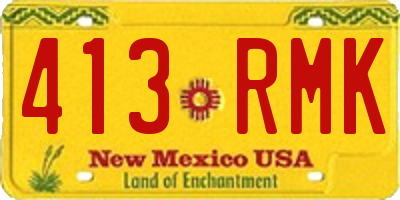 NM license plate 413RMK