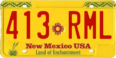 NM license plate 413RML