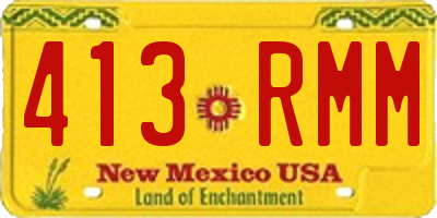 NM license plate 413RMM