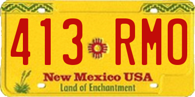 NM license plate 413RMO